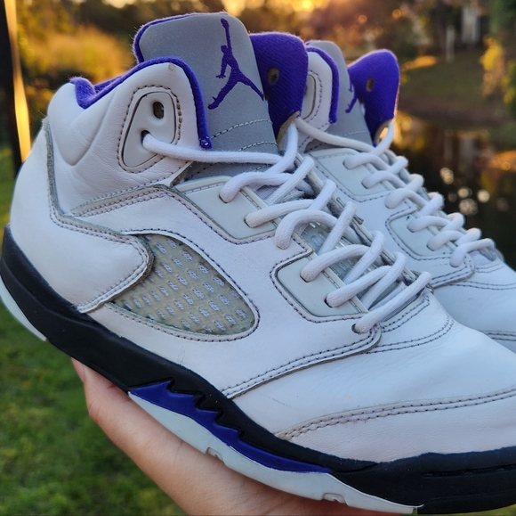 Jordan 5 Retro Kids Boy's Mid-Top Dark Condord White Sneakers Size 3Y - Picture 9 of 15